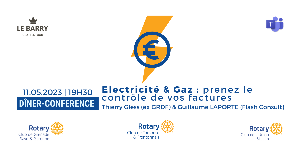 Dîner-Conférence sur l’Electricité & Gaz, prenez le contrôle de vos factures